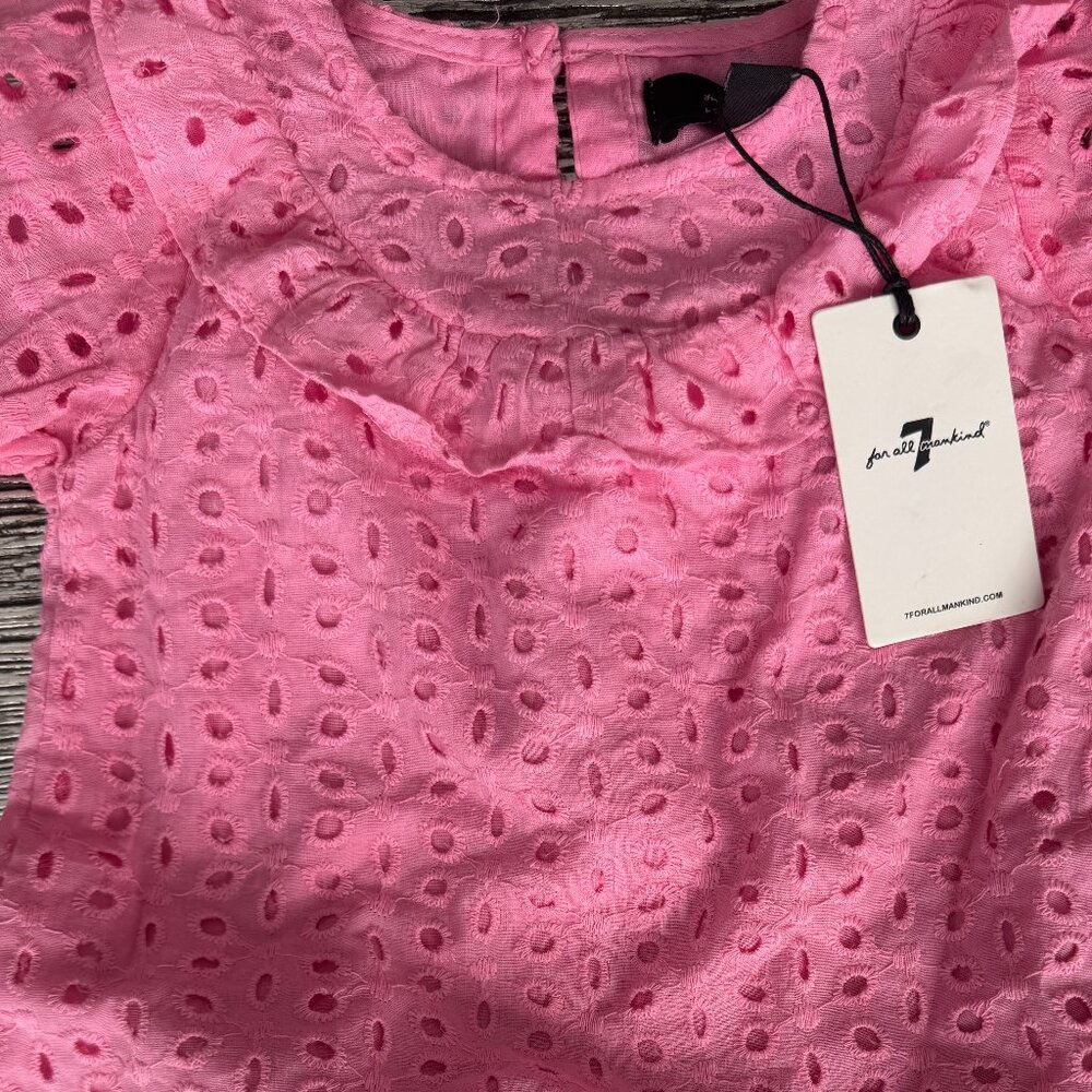 7 For All Mankind Baby Girl Eyelet Top & Denim Jeans Set – NEW with Tags